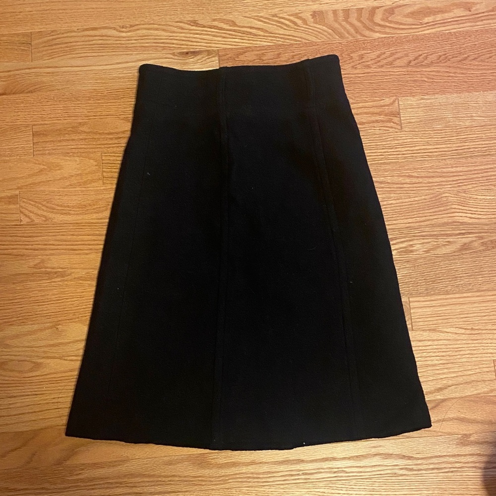100% Wool French Connection Classic Black A-Line Skirt